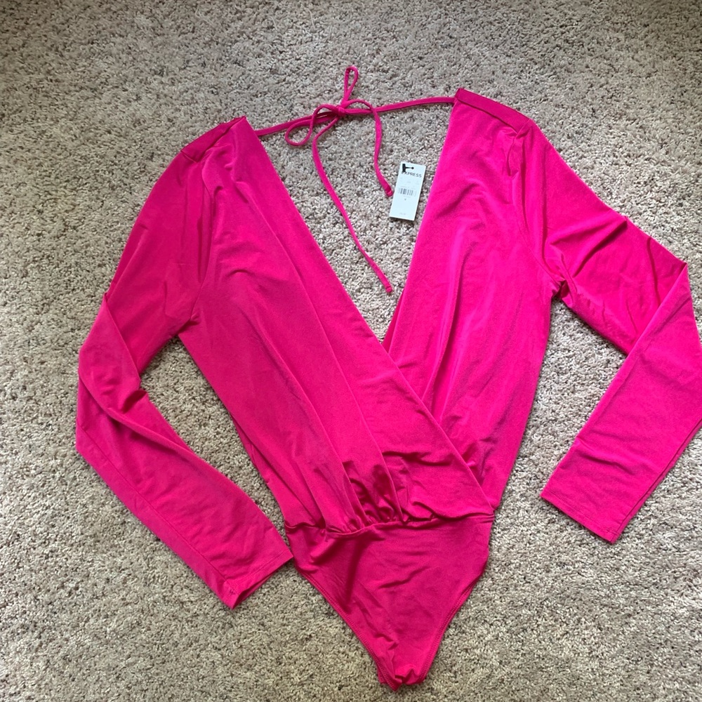 Bright pink bodysuit